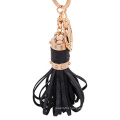 Genuine leather keychain/leather tassel keychain for bag charms